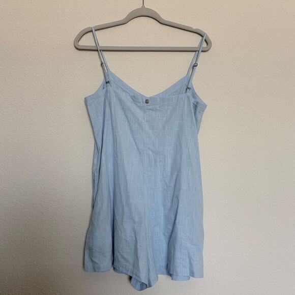 Roxy Afterglow Lights Romper Blue Linen Small NWT summer festival minimalist - Picture 5 of 12